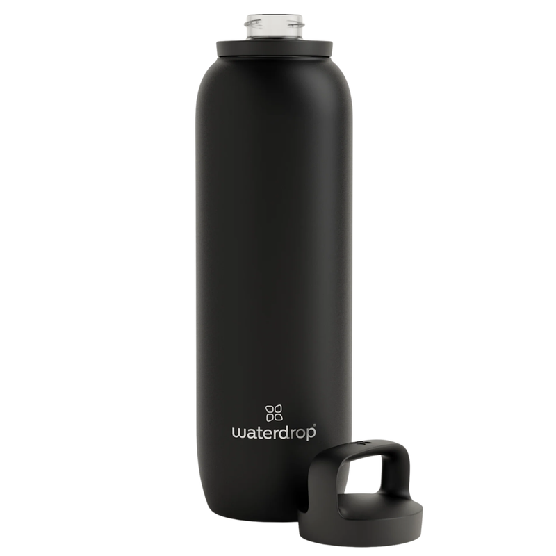 Vattenflaska Waterdrop Inox Svart