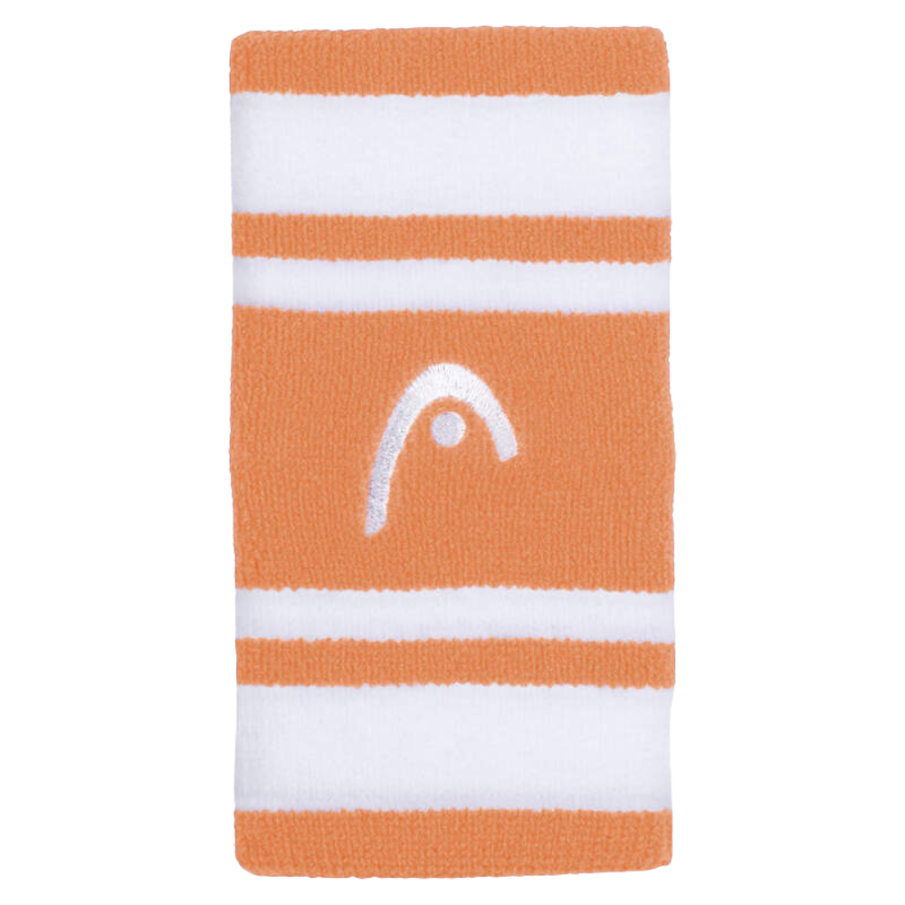 Svettband handled Head 5" Striped Orange/Vit x2